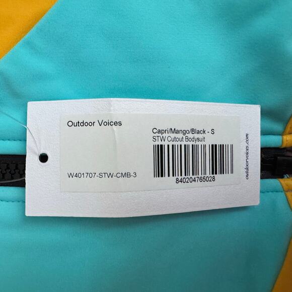 Outdoor Voices Bodysuit Colorblock STW Cutout Performance Athleisure Small NWT - Picture 9 of 10